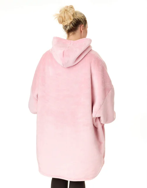 Hello Kitty Pink Character Face Blanket Hoodie - One Size Image 2