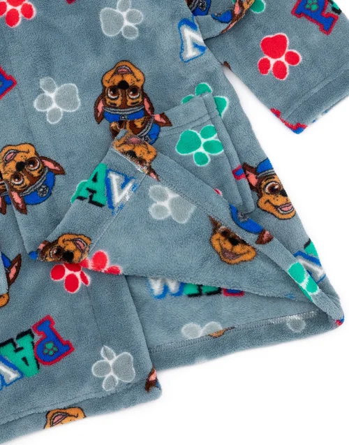 Vanilla Underground Paw Patrol Boys Blue Hooded Bathrobe (2 - 7 Years) - Age 3-4 Years Image 3