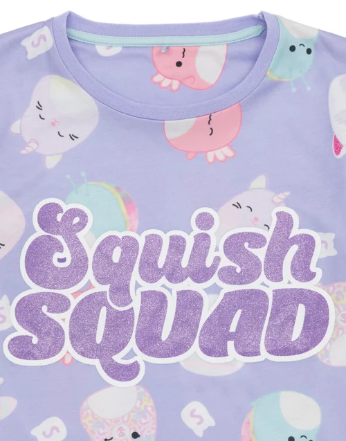 Squishmallows Kids Purple Short Sleeve Long Leg Pyjama Set (5 - 14 Years) - Age 10-11 Years Image 3