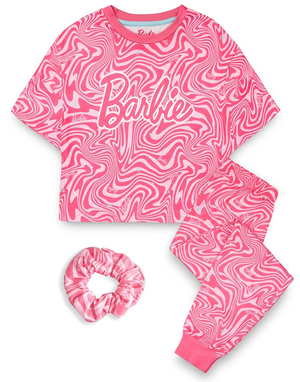 Vanilla Underground Barbie Girls Pink All Over Pattern Pyjama Set (3 - 12 Years) - Age 11-12 Years Image 1