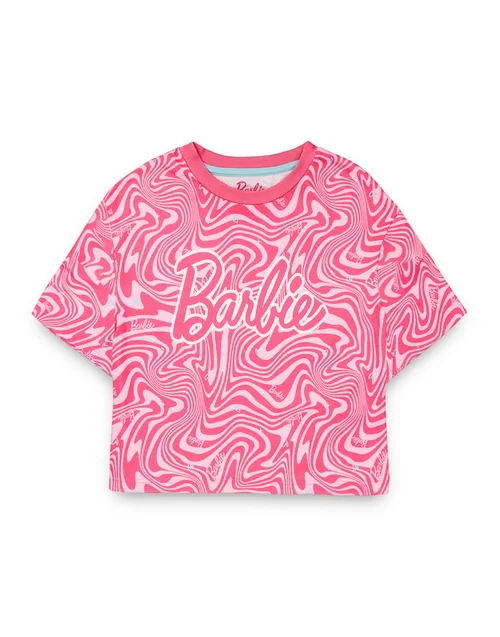 Vanilla Underground Barbie Girls Pink All Over Pattern Pyjama Set (3 - 12 Years) - Age 11-12 Years Image 2