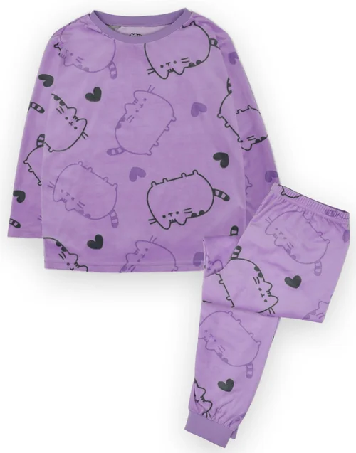 Vanilla Underground Pusheen Girls Purple All Over Print Pyjama Set (9 - 14 Years) - 098 Image 1