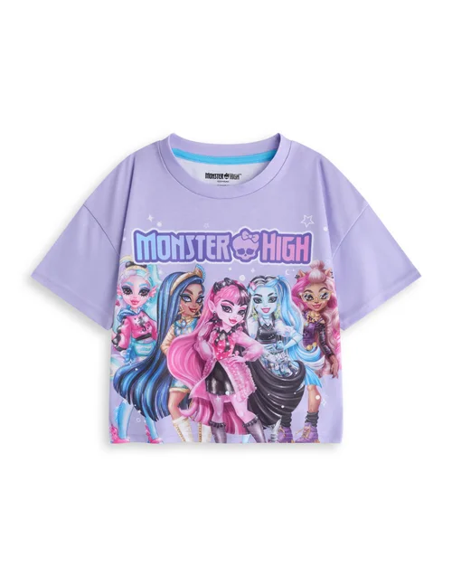 Vanilla Underground Monster High Girls Purple Character Group Pyjama Set (4 - 14 Years) - Age 4-5 Years Image 3