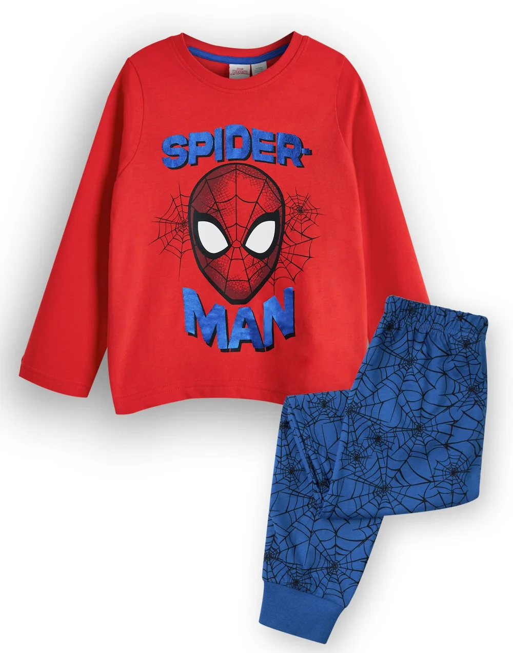 Marvel Boys Blue Spider Man Front Print Pyjama Set (2 - 8 Years) - Age 4-5 Years Image 1