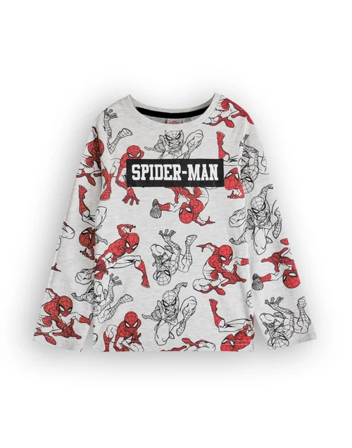 Vanilla Underground Marvel Boys Grey SpiderMan Long Sleeve Long Leg Pyjama Set (2 - 8 Years) - Age 6-7 Years Image 2