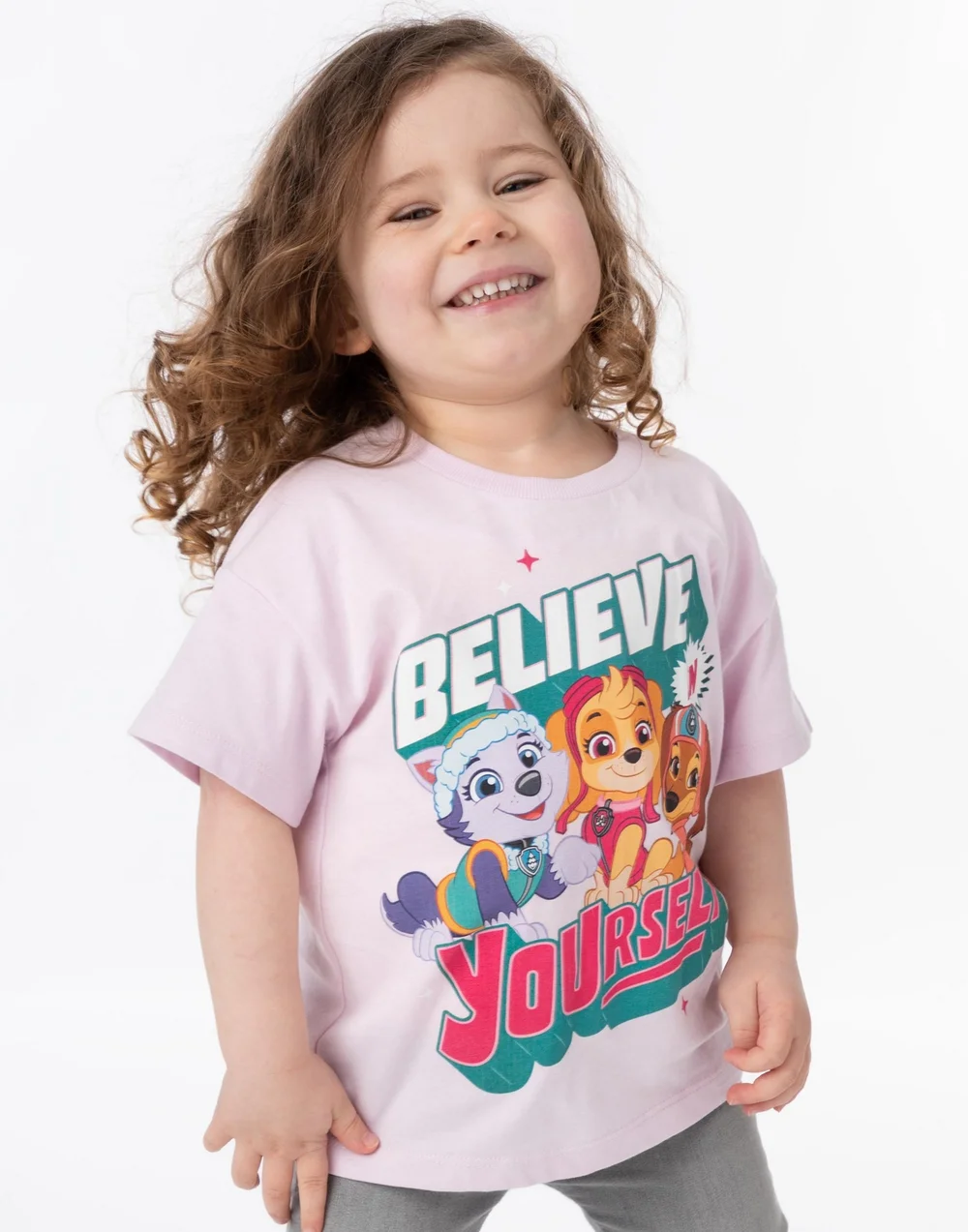 Vanilla Underground Paw Patrol Girls Multicoloured Believe In Yourself 2 Pack T-Shirts (2 - 7 Years) - Age 3-4 Years Image 2