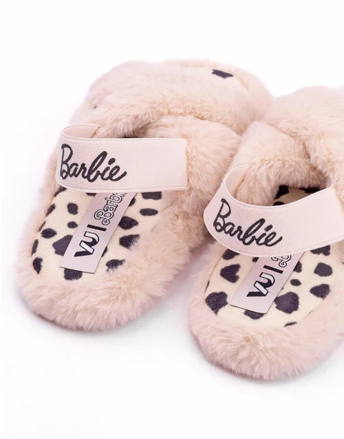 Vanilla Underground Barbie Girls Pink Barbie Logo Slider Slippers (7 Younger - 2 Older) - Size 9 Infants Footwear Image 4