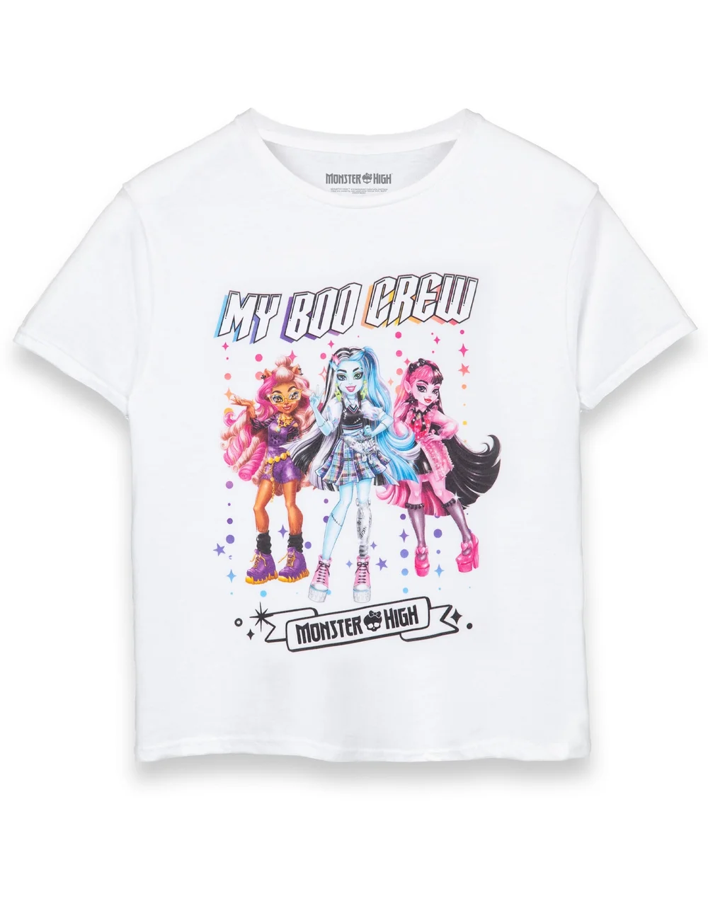 Vanilla Underground Monster High Girls White Boo Crew Short Sleeved T-Shirt (3 - 14 Years) - Age 5-6 Years Image 1