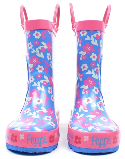Vanilla Underground Peppa Pig Girls Blue Peppa Pig Wellington Boots with Handles (4 - 10 Younger) - Size 4 Infants Footwear Image 4