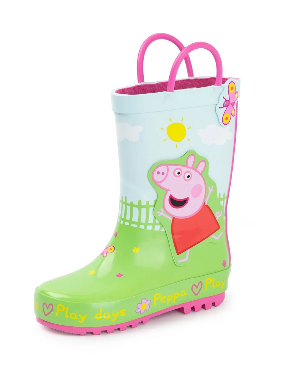 Vanilla Underground Peppa Pig Kids Multicoloured Play Days Wellington Boots with Handles (4 - 10 Younger) - Size 9 Infants Footwear Image 1