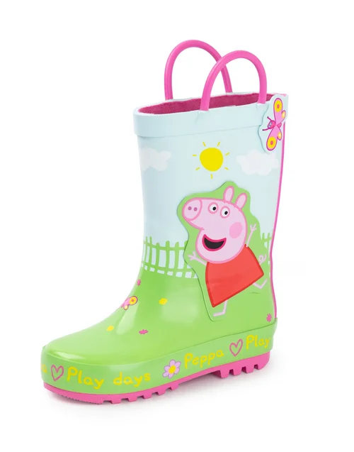 Vanilla Underground Peppa Pig Kids Multicoloured Play Days Wellington Boots with Handles (4 - 10 Younger) - Size 9 Infants Footwear Image 1
