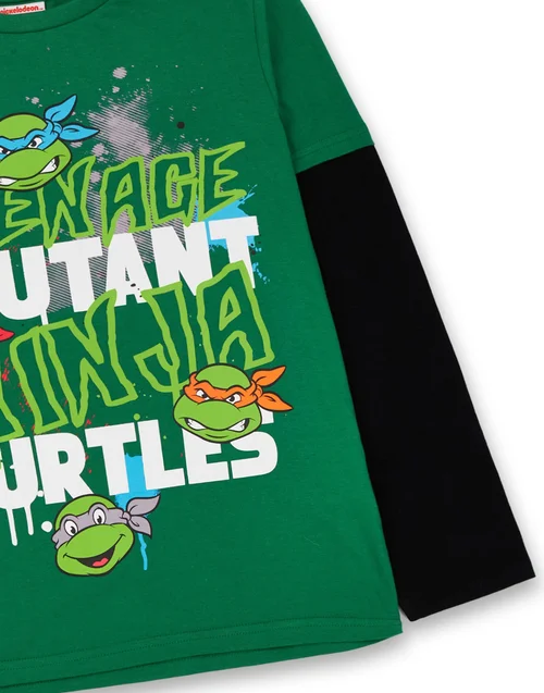 Ninja Turtles Boys Green Long Sleeved T-Shirt (3 - 10 Years) - 096 Image 4