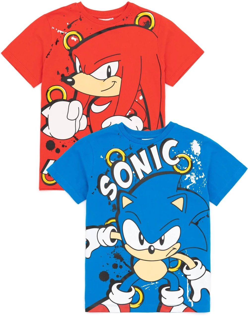Sonic The Hedgehog Boys Multicoloured Character 2 Pack T-Shirts (4 - 12 Years) - Age 7-8 Years Image 1