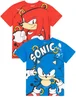 Sonic The Hedgehog Boys Multicoloured Character 2 Pack T-Shirts (4 - 12 Years) - Age 7-8 Years Image 1