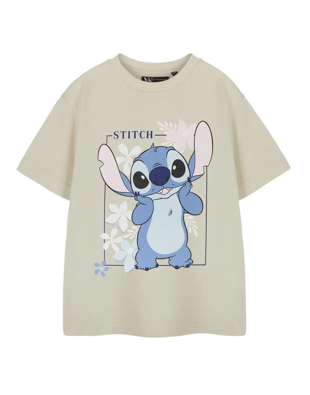 Vanilla Underground Disney Lilo & Stitch Girls Beige Big Stitch T-Shirt (3 - 14 Years) - Age 11-12 Years Image 1