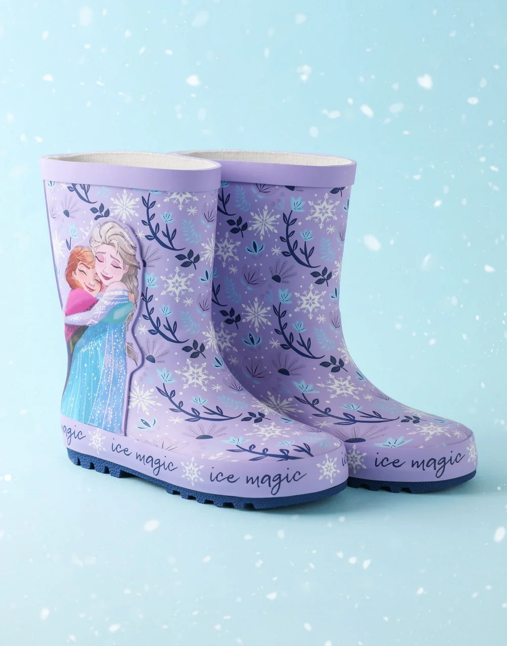 Vanilla Underground Disney Frozen Girls Purple Elsa & Anna Wellies (6 - 12 Younger) - Size 12 Infants Footwear Image 2