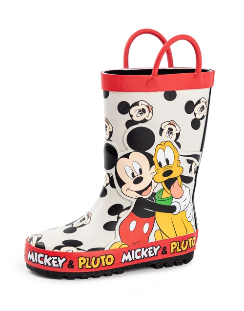 Vanilla Underground Disney Boys Multicoloured Mickey & Pluto Wellington Boots with Handles (4 - 10 Younger) - Size 9 Infants Footwear Image 1