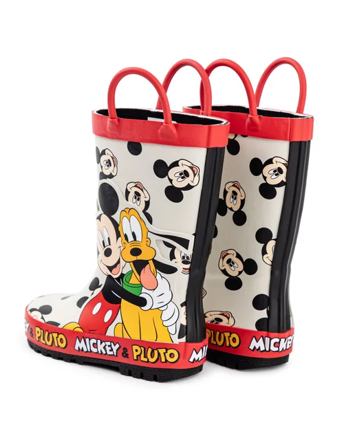Vanilla Underground Disney Boys Multicoloured Mickey & Pluto Wellington Boots with Handles (4 - 10 Younger) - Size 9 Infants Footwear Image 2
