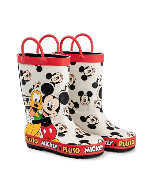 Vanilla Underground Disney Boys Multicoloured Mickey & Pluto Wellington Boots with Handles (4 - 10 Younger) - Size 9 Infants Footwear Image 3