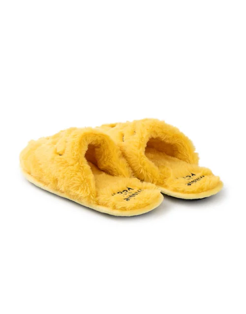Vanilla Underground Winnie the Pooh Womens Yellow Embroidered Face Mule Slippers - Size 7-8 Image 4