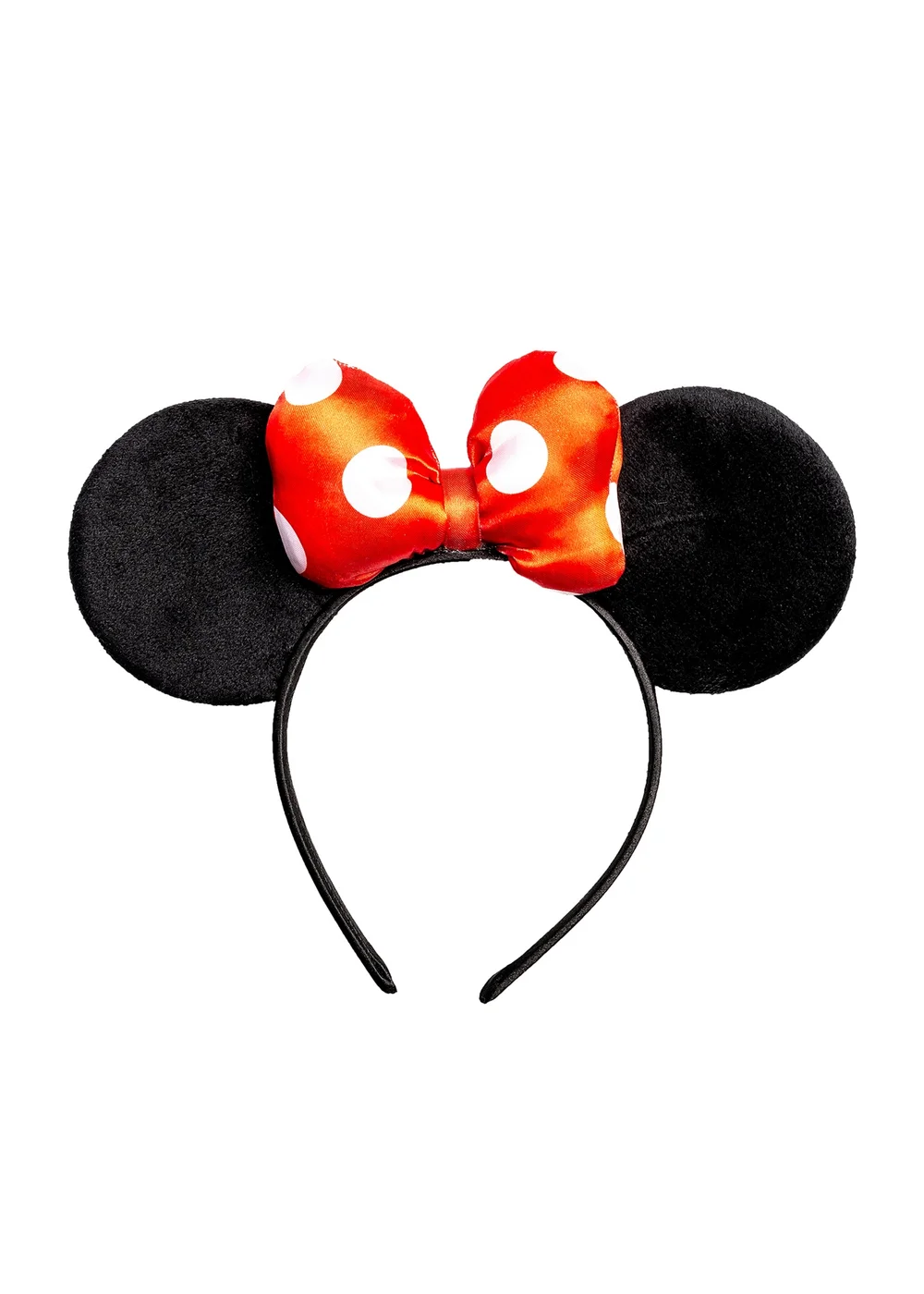 Disney Minnie Mouse Black/Red Polka Dot Bow Headband - One Size Image 1