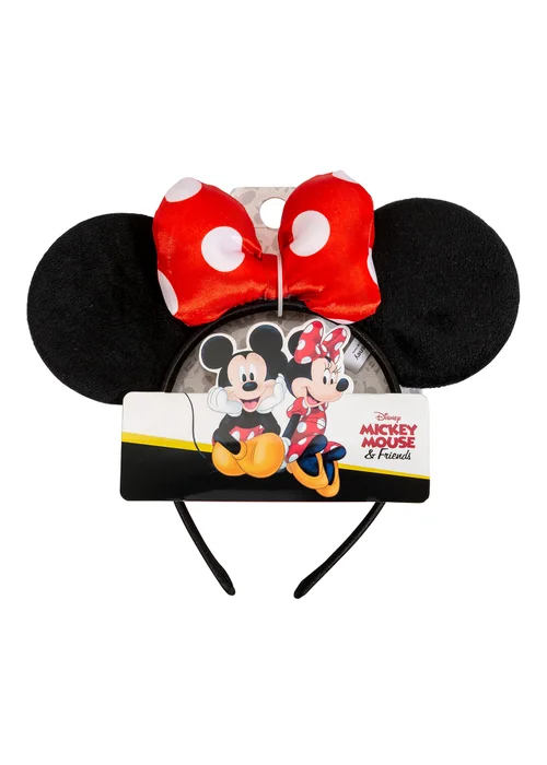 Disney Minnie Mouse Black/Red Polka Dot Bow Headband - One Size Image 3