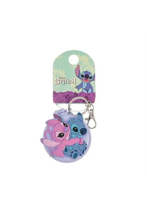 Disney Lilo & Stitch Blue Compact Mirror & Hairbrush Keychain - One Size Image 3
