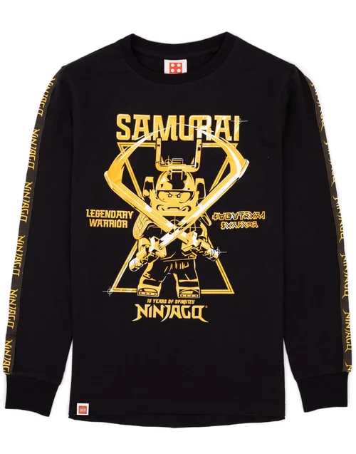 Lego Boys Black Samurai Warrior Graphic Long Sleeved T-Shirt (3 - 12 Years) - Age 4 Years Image 1