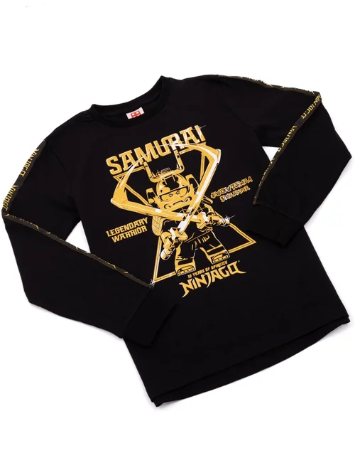 Lego Boys Black Samurai Warrior Graphic Long Sleeved T-Shirt (3 - 12 Years) - Age 4 Years Image 2