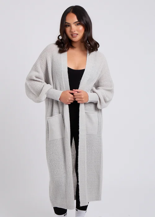 Urban Bliss Grey Chunky Longline Cardigan - Medium Image 3