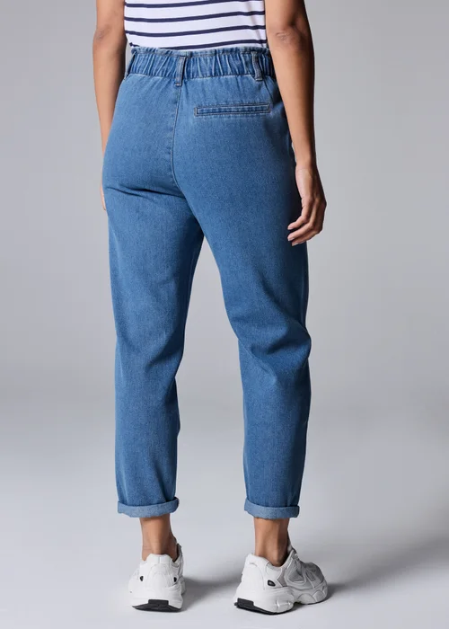 Mid Wash Paperbag Jeans - Size 8 Image 4