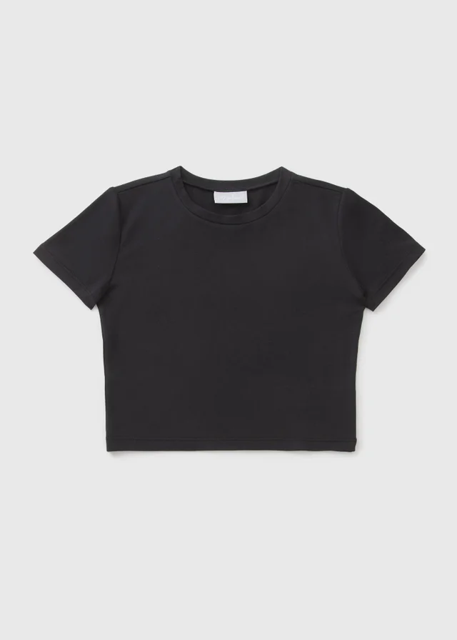 Girls Black Sculpt T-Shirt (7-15yrs)