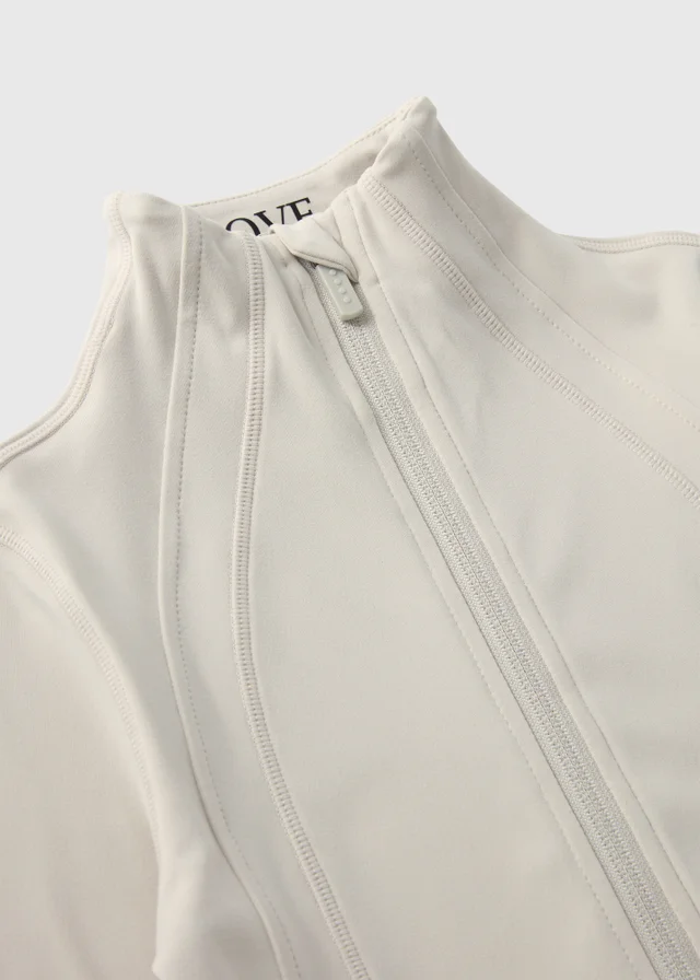 Girls Cream Zip Sports Jacket (7-15yrs)