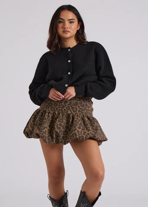 Urban Bliss Brown Leopard Balloon Mini Skirt - Size 14 Image 2
