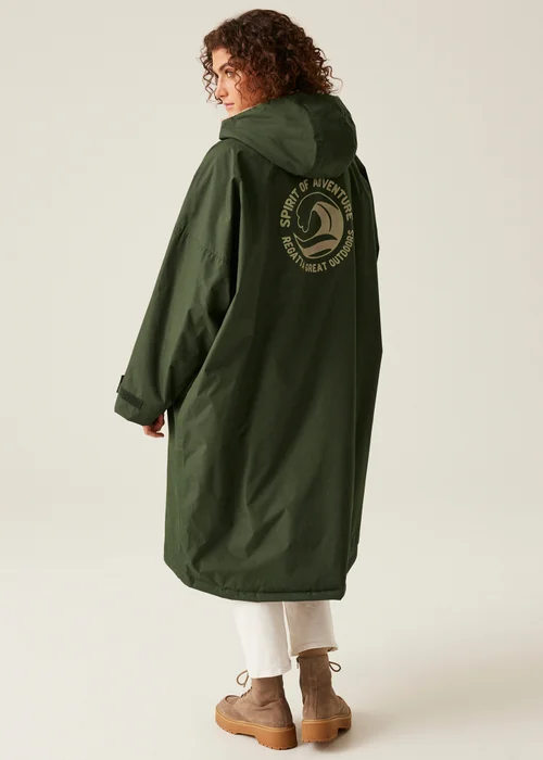 Regatta Dark Khaki Adult Waterproof Robe with Hydrafort Technology - L/XL Image 2