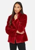 Yumi Red Short Wrap Faux Fur Coat - 12 Image 1