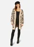 Yumi Beige Animal Print Intarsia Knit Long Cardigan - Small/Medium Image 2