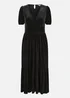 Yumi Black Velvet Midi Dress - 10 Image 3
