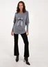 Blue Vanilla Grey Embellished Cat Jumper - Small/Medium Image 3