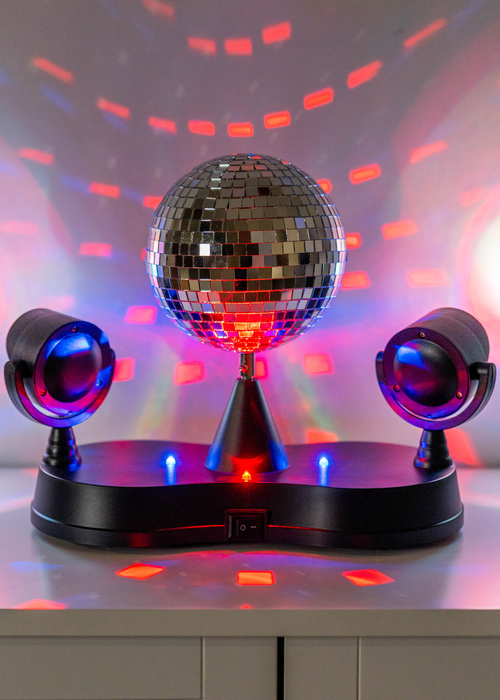 ValueLights Dolly Disco Ball Rotating RGB LED SpotLight Table Lamp (23.5cm x 15cm x 27cm) - One Size Image 1