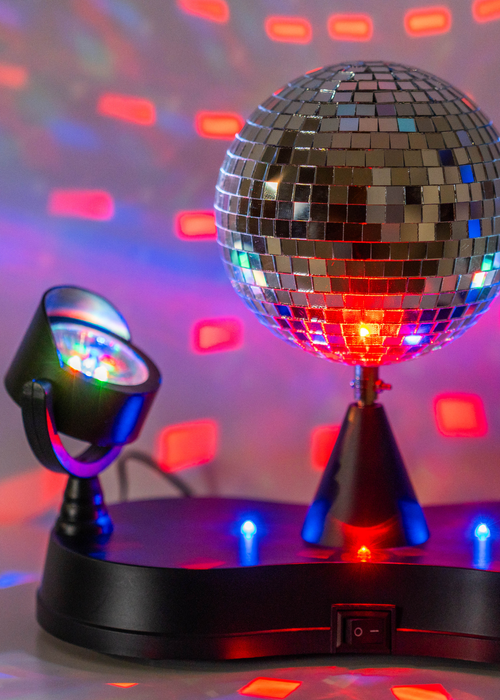 ValueLights Dolly Disco Ball Rotating RGB LED SpotLight Table Lamp (23.5cm x 15cm x 27cm) - One Size Image 2