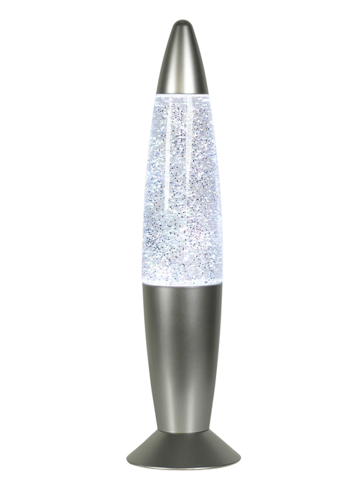 ValueLights Rizzo Colour Changing LED Silver Glitter Lamp (35cm x 9cm x 9cm) - One Size Image 5