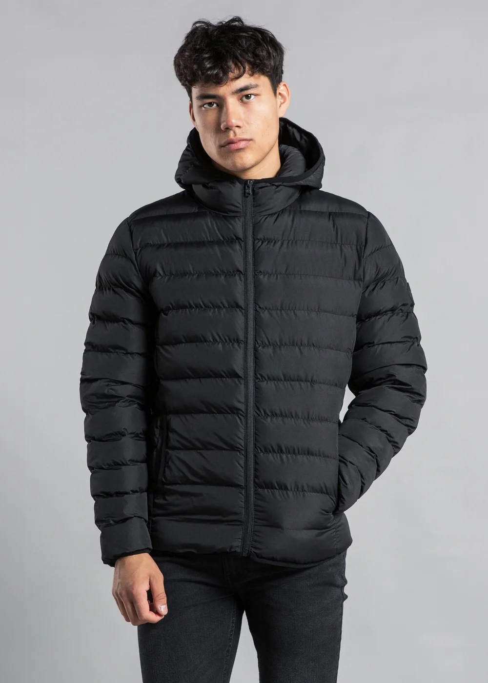Tokyo Laundry Black Padded Hooded Jacket with Full Zip - XL Image 1