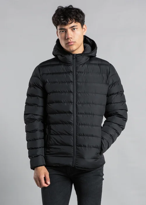 Tokyo Laundry Black Padded Hooded Jacket with Full Zip - XL Image 1