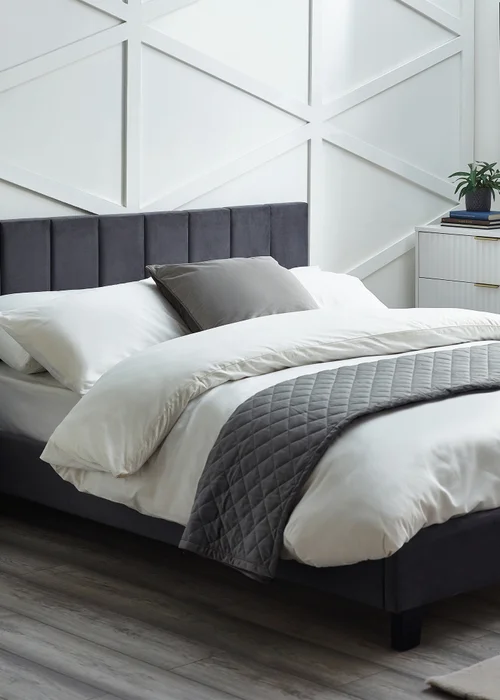 Julian Bowen Grey Rosa Bed - Double Image 1