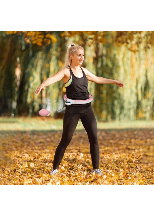 SPORTNOW Smart Weighted Hula Hoop with 16 Detachable Knots & Digital Counter - One Size Image 2