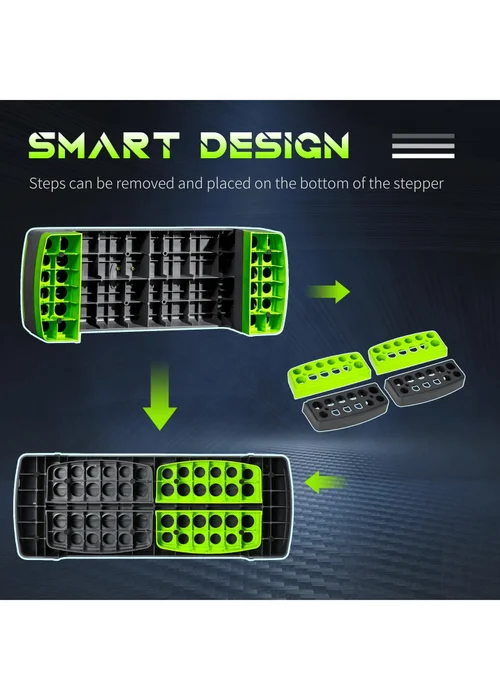 HOMCOM Aerobic Step Three-Level Adjustable Exercise Stepper for Home Office - One Size Image 4