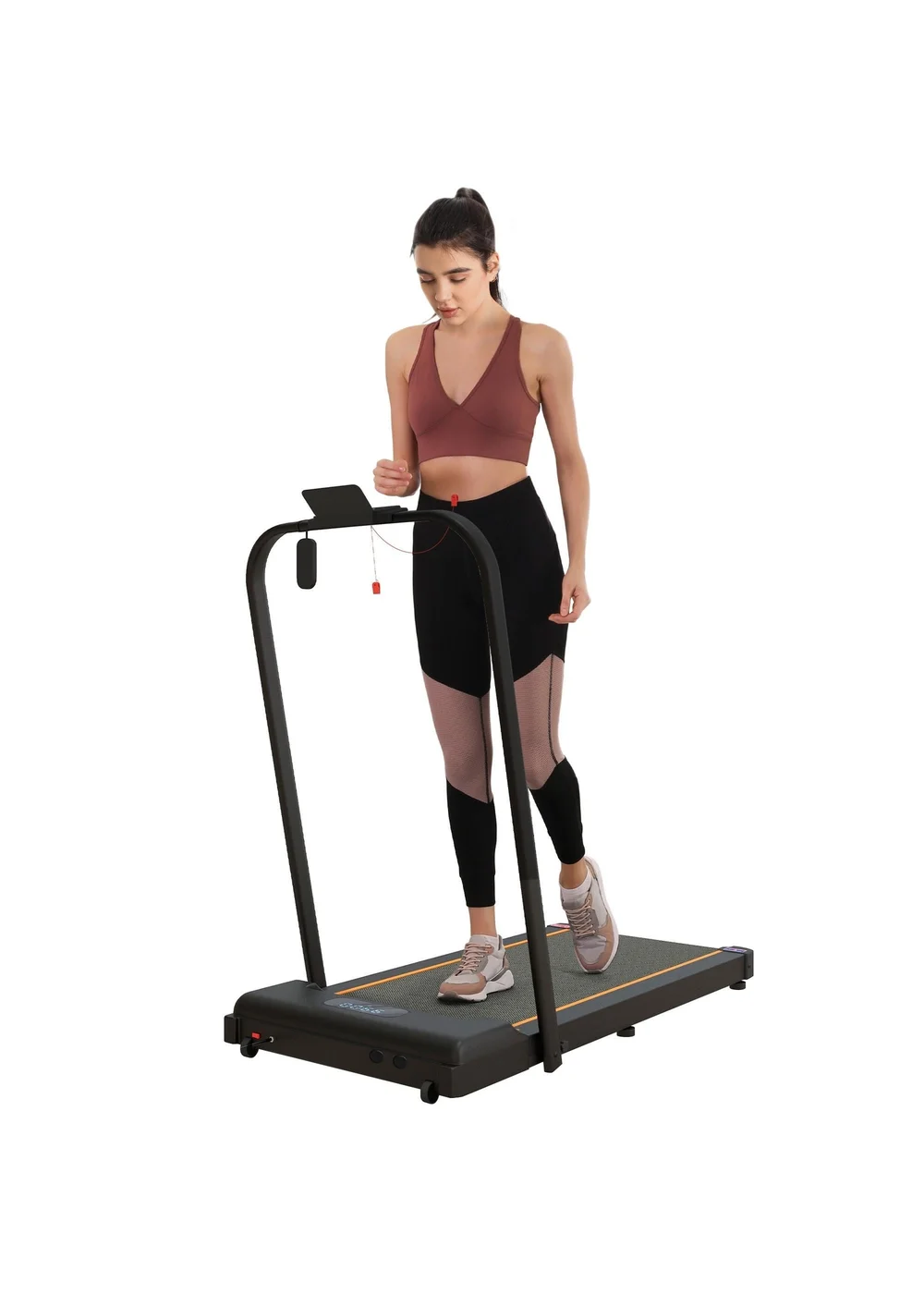 SPORTNOW 2.5HP Folding Treadmill Walking Pad w/ LED Display Orange - One Size Image 1