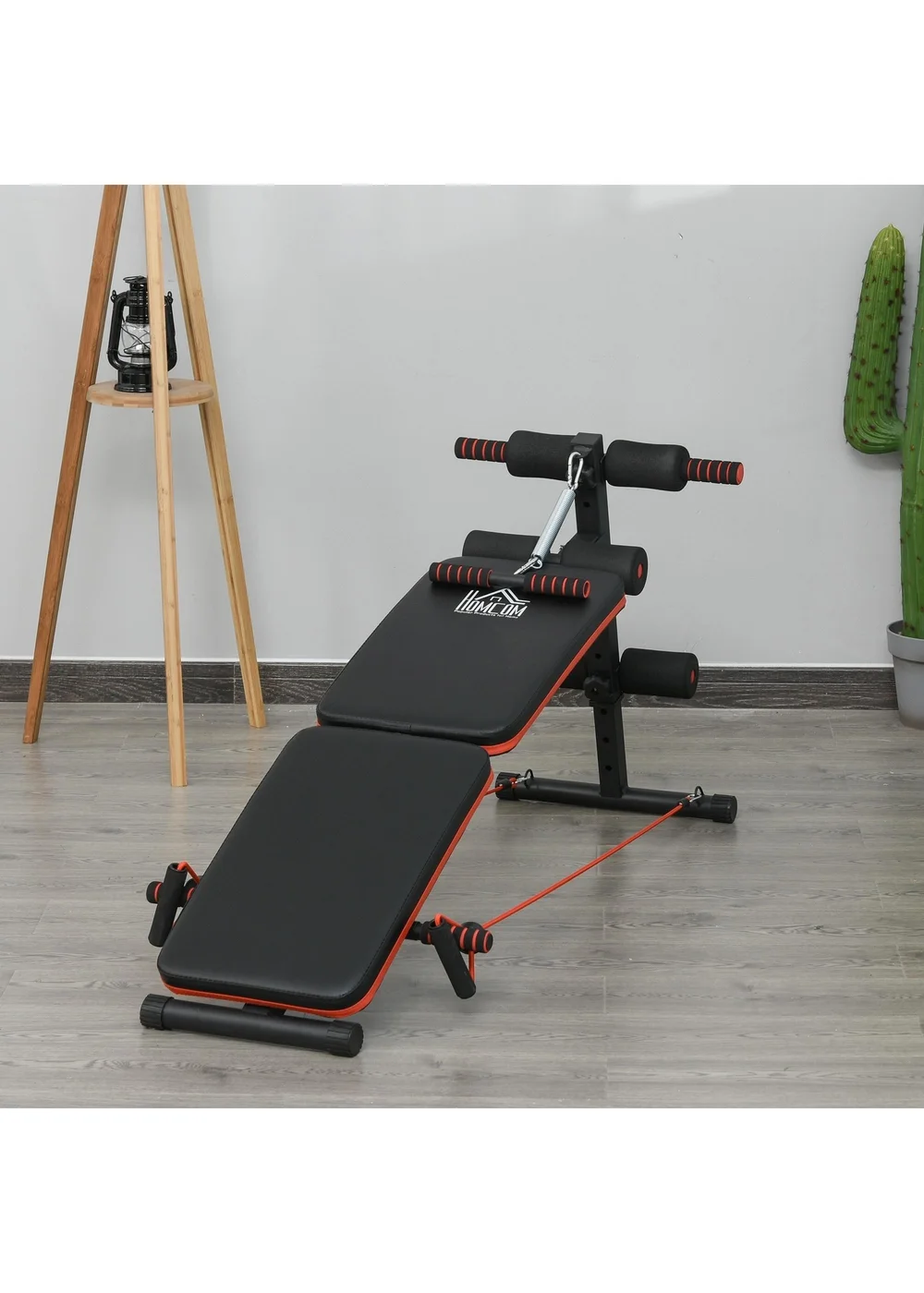 HOMCOM Foldable Sit Up Bench 5-Level Adjustable Core Workout - One Size Image 2