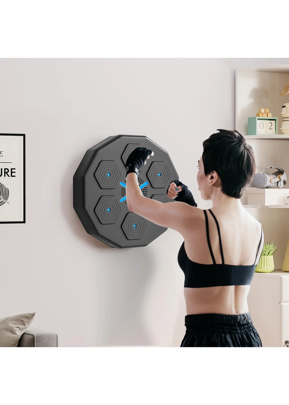 SPORTNOW Smart Music Boxing Machine with Bluetooth Connection & LED Light - One Size Image 2